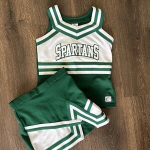 Michigan State Spartans Chasse Youth M/L 2 Piece Cheerleader Outfit Green MINT